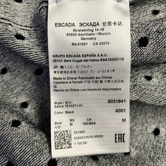 ESCADA Size M Black White Viscose Blend Polka Dot 2 Piece Cardigan Set - Picture 14 of 16